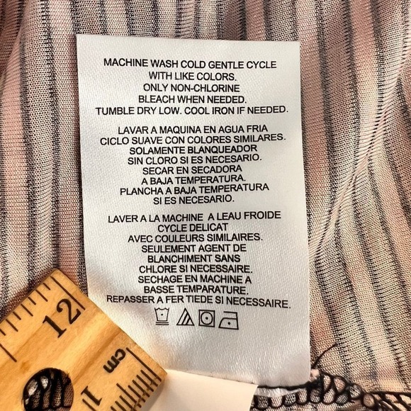 Jones New York Women's Striped Velvet Top‎ Long Sleeve Blouse XL Pink / Black - Picture 6 of 14